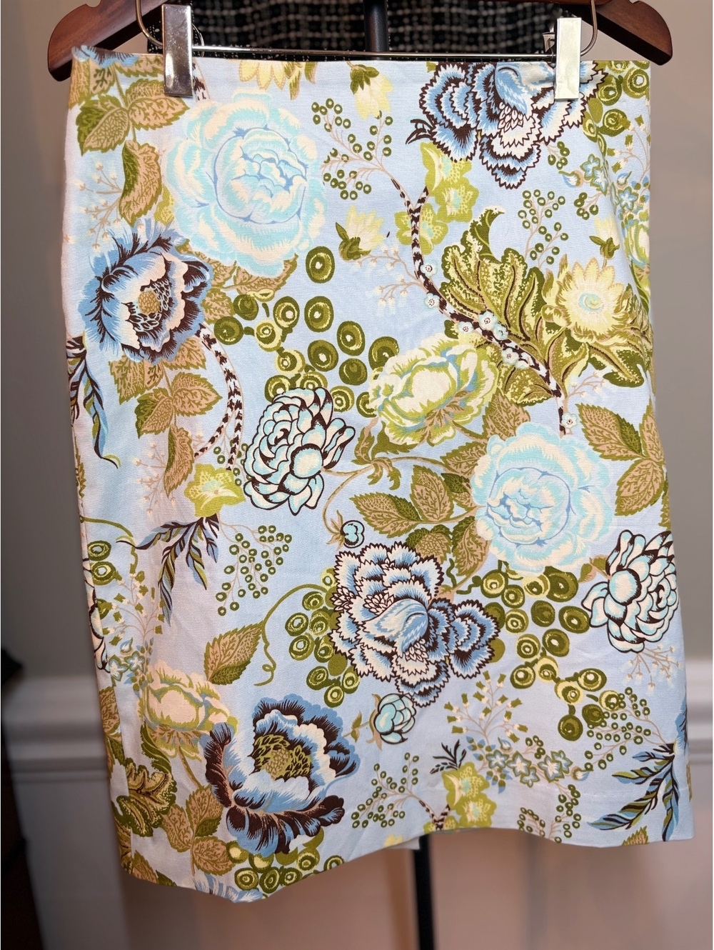 Talbots Blue Floral Cotton Skirt 6